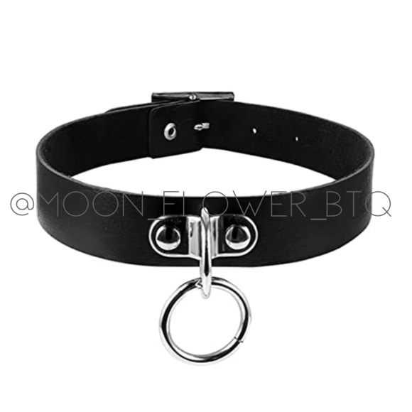 MoonFlowerBtq Jewelry - Punk Goth Hanging Hoop Choker Necklace